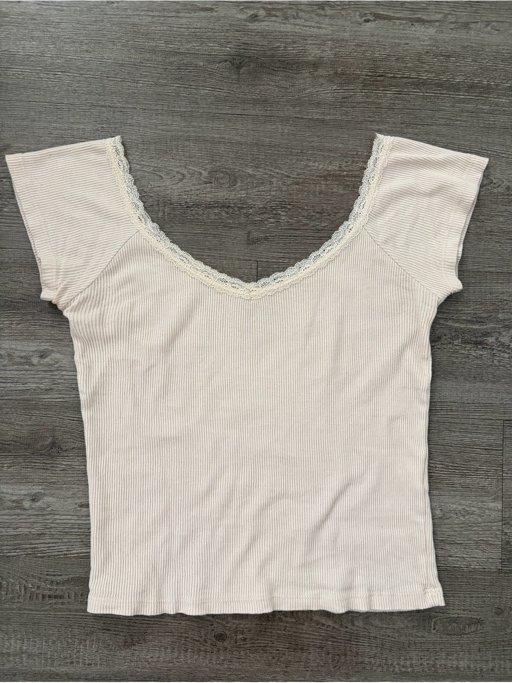 Women’s Lace-Trim Ribbed Top